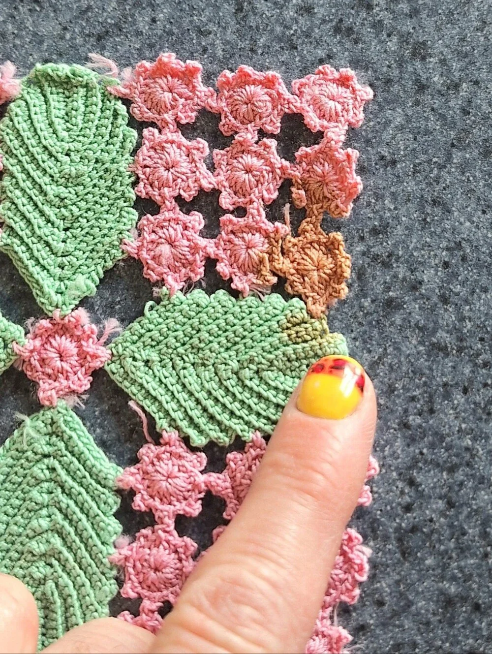 Handmade Crochet Floral & Leaf Coaster Set of 4